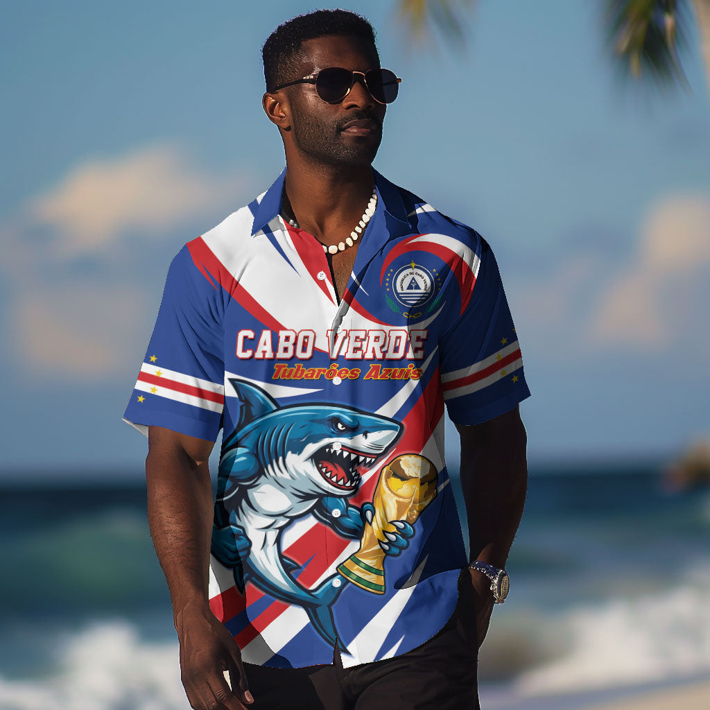 Custom World Football 2026 Cabo Verde Hawaiian Shirt Blue Shark Champions Trophy