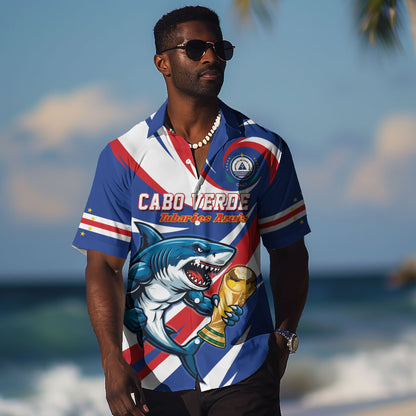 Custom World Football 2026 Cabo Verde Hawaiian Shirt Blue Shark Champions Trophy