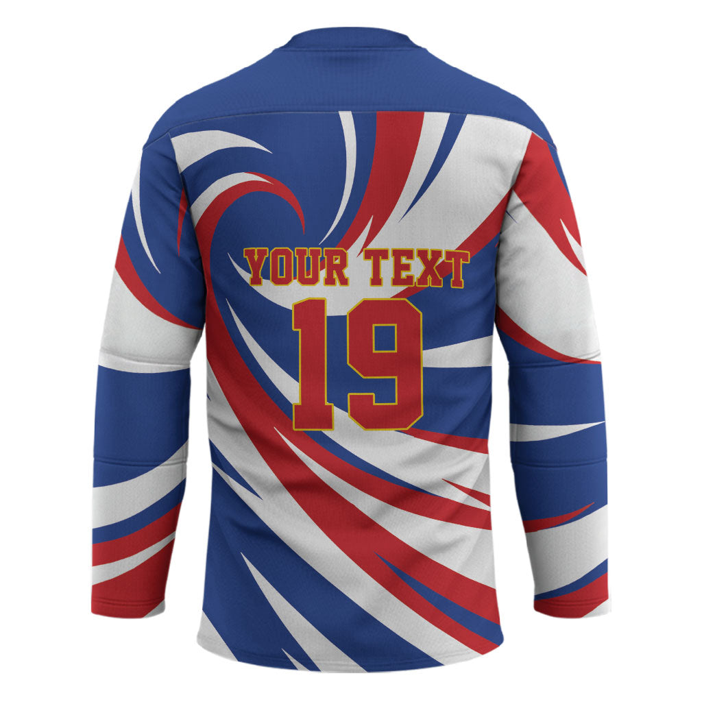 Custom World Football 2026 Cabo Verde Hockey Jersey Blue Shark Champions Trophy