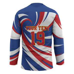 Custom World Football 2026 Cabo Verde Hockey Jersey Blue Shark Champions Trophy