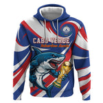 Custom World Football 2026 Cabo Verde Hoodie Blue Shark Champions Trophy