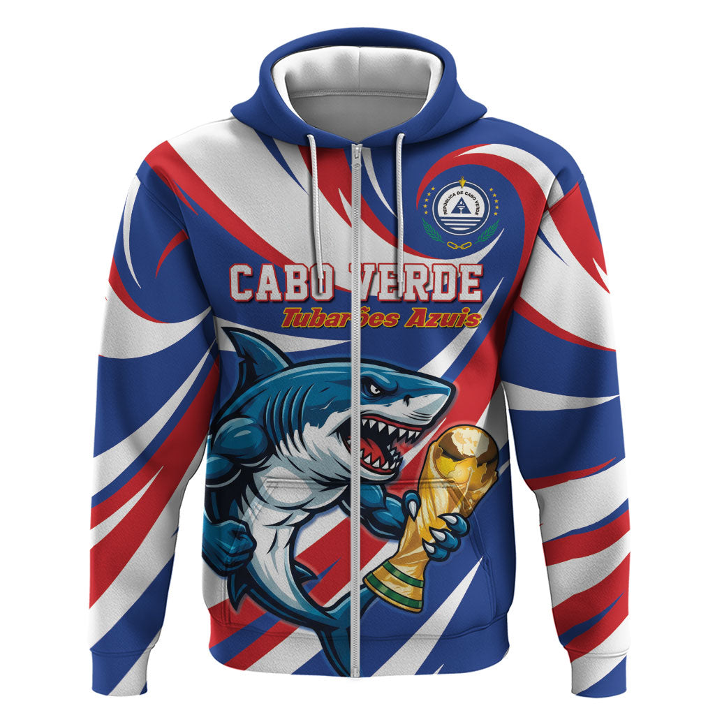 Custom World Football 2026 Cabo Verde Hoodie Blue Shark Champions Trophy