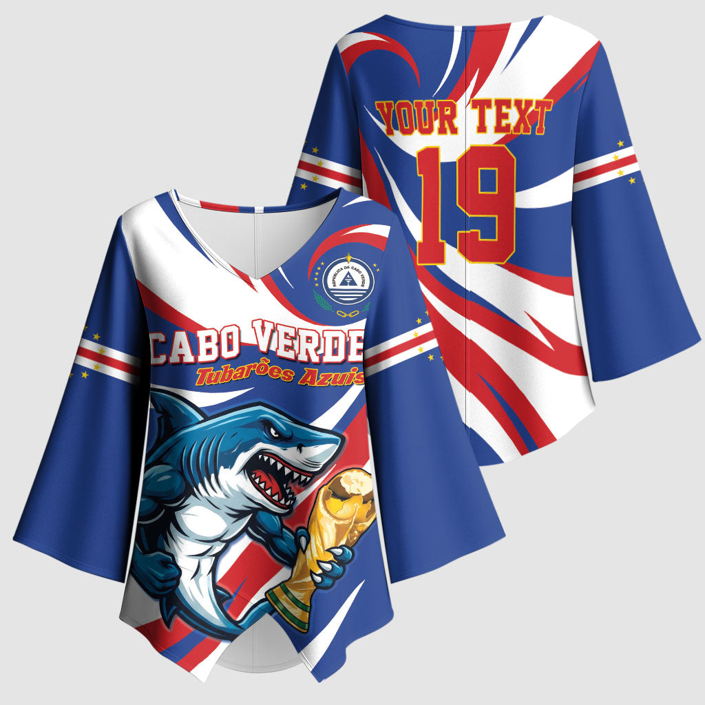 Custom World Football 2026 Cabo Verde Kimono Sleeve Blouse Blue Shark Champions Trophy