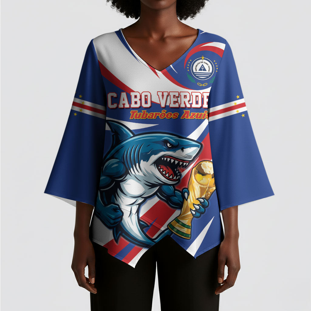 Custom World Football 2026 Cabo Verde Kimono Sleeve Blouse Blue Shark Champions Trophy