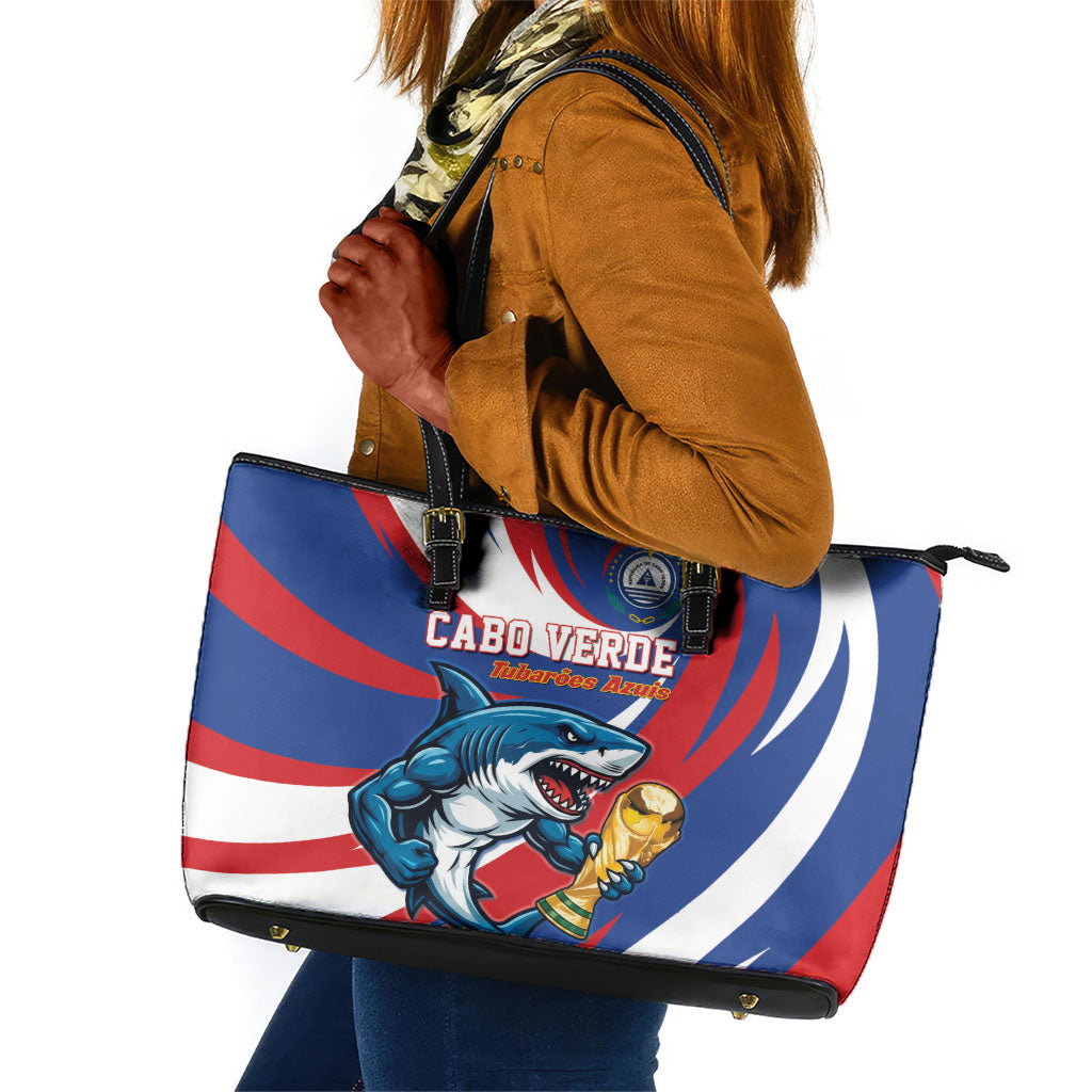 World Football 2026 Cabo Verde Leather Tote Bag Blue Shark Champions Trophy