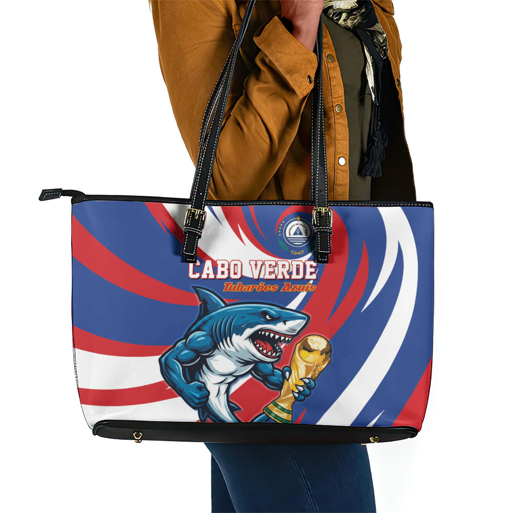 World Football 2026 Cabo Verde Leather Tote Bag Blue Shark Champions Trophy