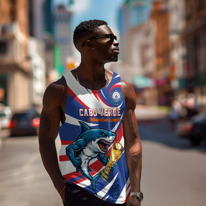 Custom World Football 2026 Cabo Verde Men Tank Top Blue Shark Champions Trophy