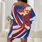 Custom World Football 2026 Cabo Verde Off Shoulder Short Dress Blue Shark Champions Trophy