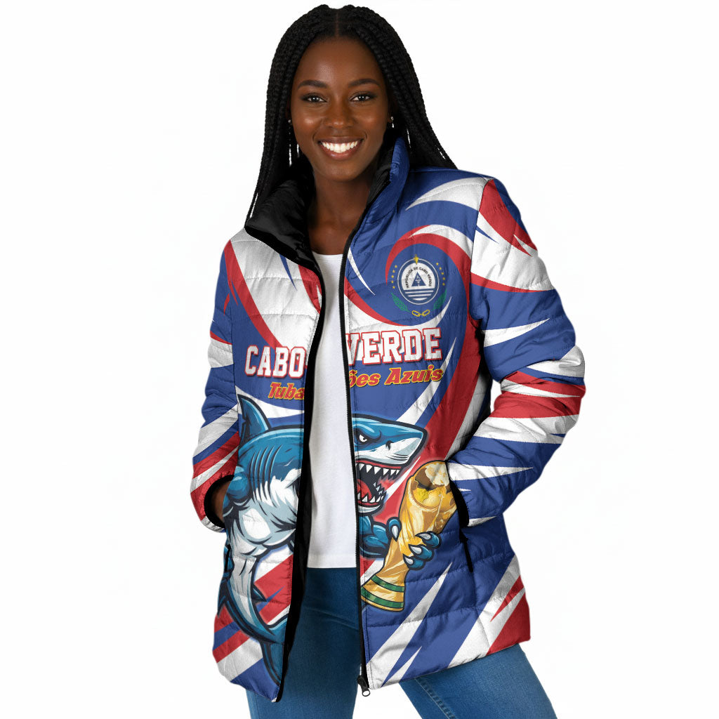 Custom World Football 2026 Cabo Verde Padded Jacket Blue Shark Champions Trophy