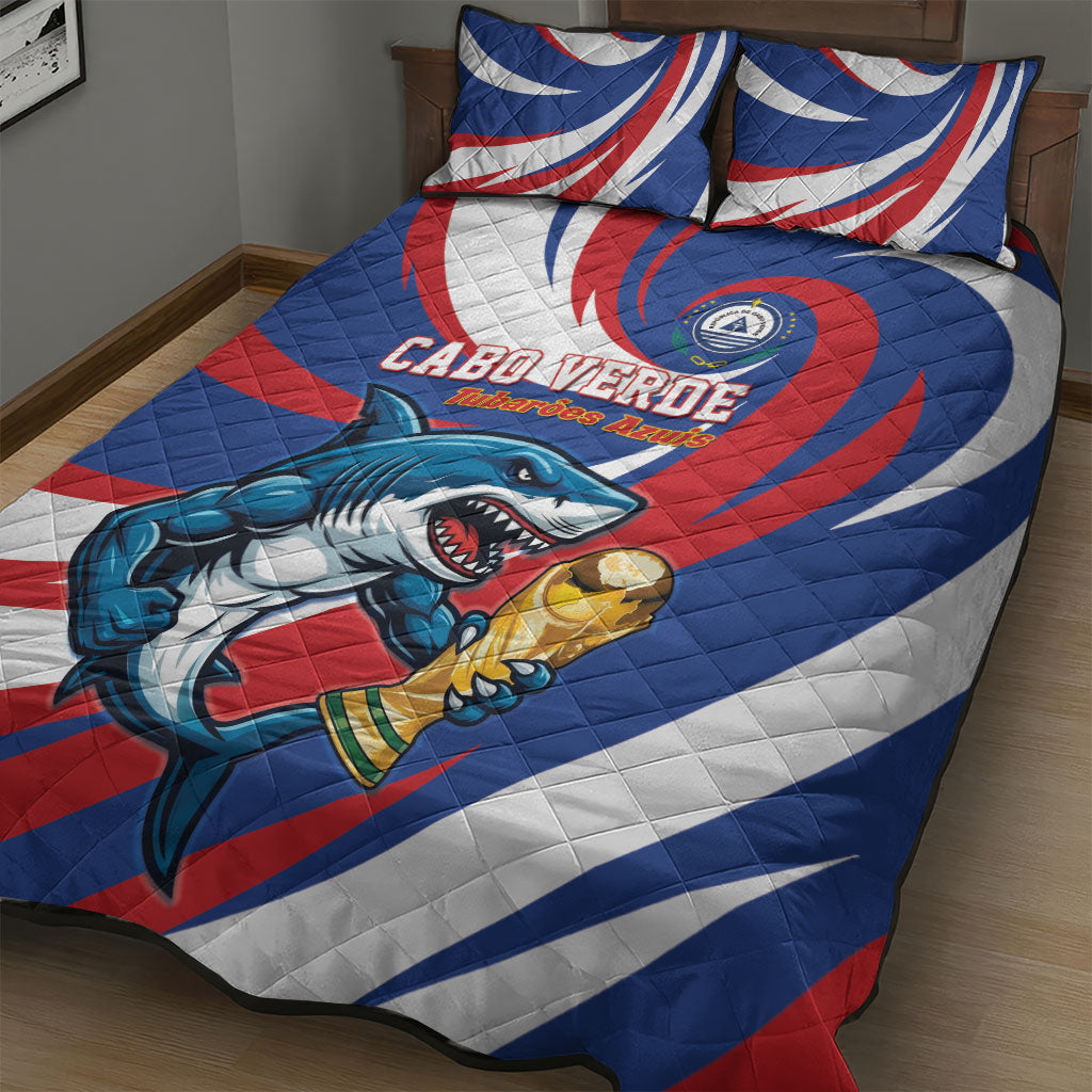 World Football 2026 Cabo Verde Quilt Bed Set Blue Shark Champions Trophy