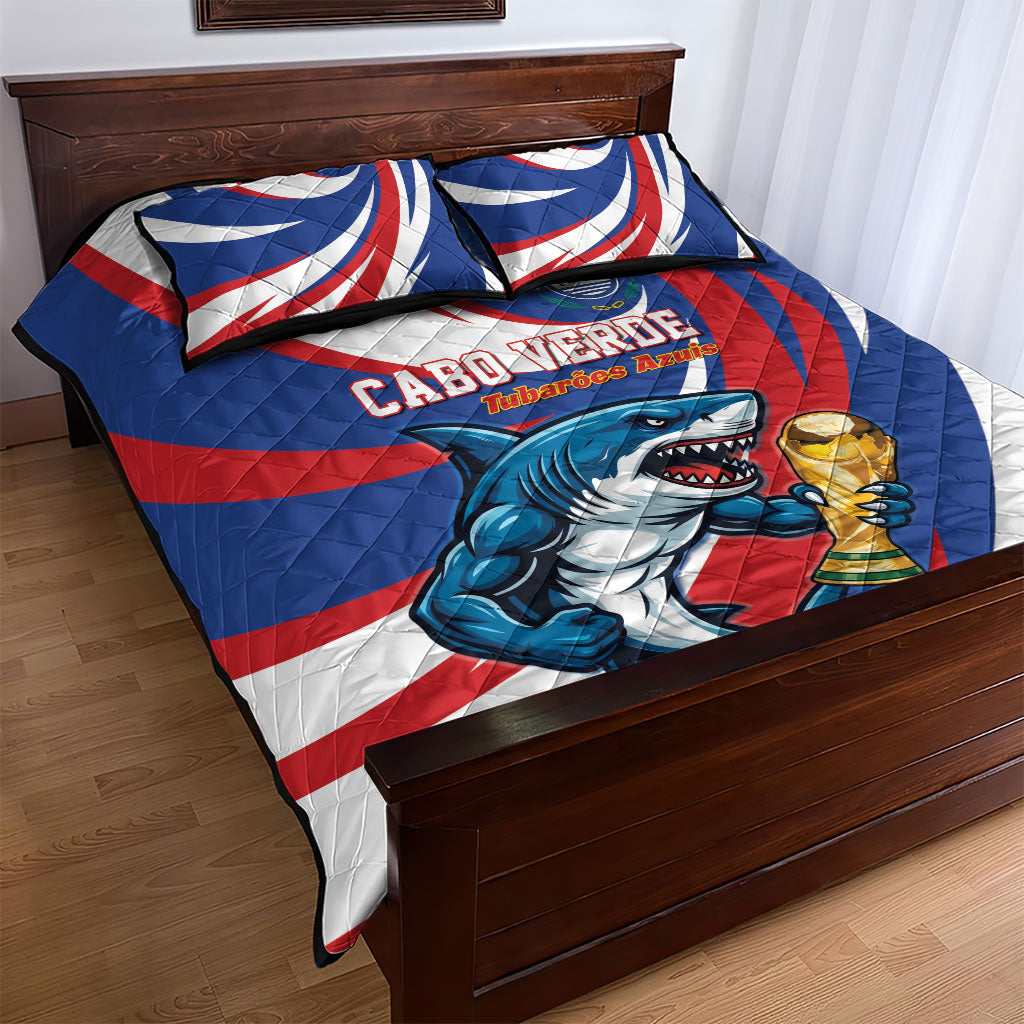 World Football 2026 Cabo Verde Quilt Bed Set Blue Shark Champions Trophy