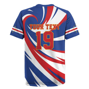 Custom World Football 2026 Cabo Verde Rugby Jersey Blue Shark Champions Trophy