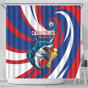 World Football 2026 Cabo Verde Shower Curtain Blue Shark Champions Trophy