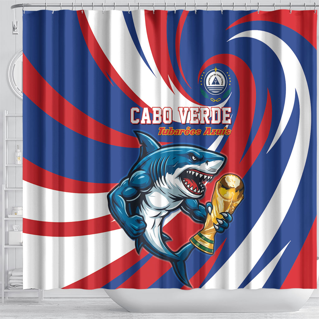 World Football 2026 Cabo Verde Shower Curtain Blue Shark Champions Trophy