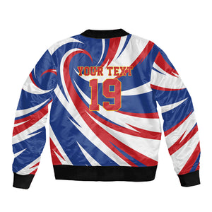 Custom World Football 2026 Cabo Verde Sleeve Zip Bomber Jacket Blue Shark Champions Trophy