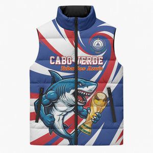 Custom World Football 2026 Cabo Verde Sleeveless Puffer Jacket Blue Shark Champions Trophy