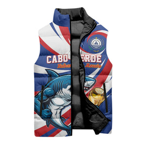 Custom World Football 2026 Cabo Verde Sleeveless Puffer Jacket Blue Shark Champions Trophy