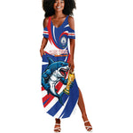 Custom World Football 2026 Cabo Verde Summer Maxi Dress Blue Shark Champions Trophy