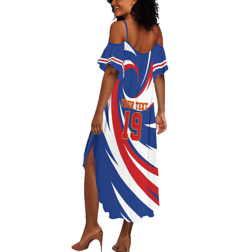 Custom World Football 2026 Cabo Verde Summer Maxi Dress Blue Shark Champions Trophy