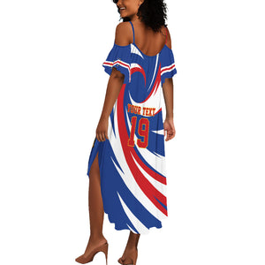 Custom World Football 2026 Cabo Verde Summer Maxi Dress Blue Shark Champions Trophy