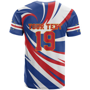 Custom World Football 2026 Cabo Verde T shirt Blue Shark Champions Trophy