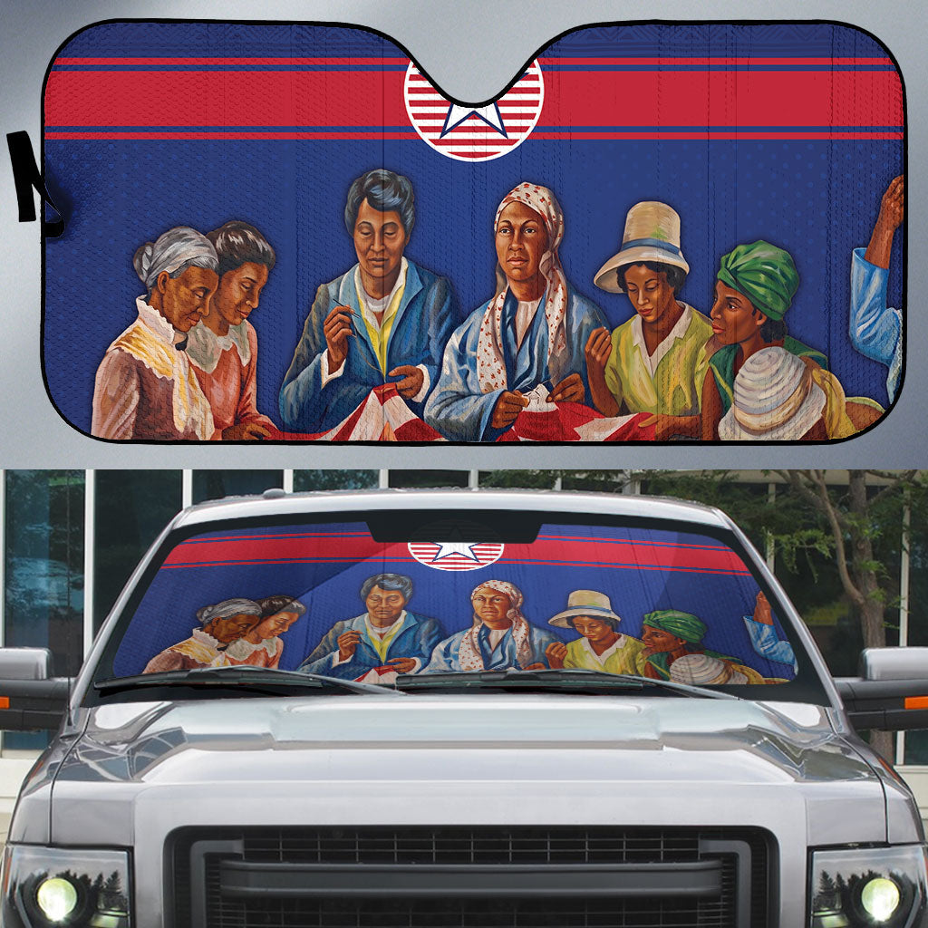 Liberia Flag Day Auto Sun Shade Lone Star Heritage Pride