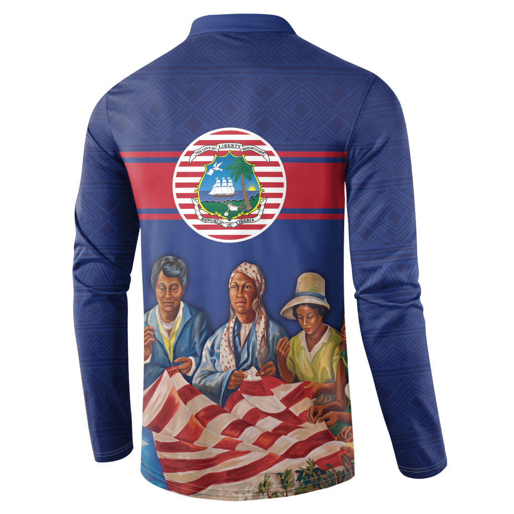Liberia Flag Day Button Sweatshirt Lone Star Heritage Pride