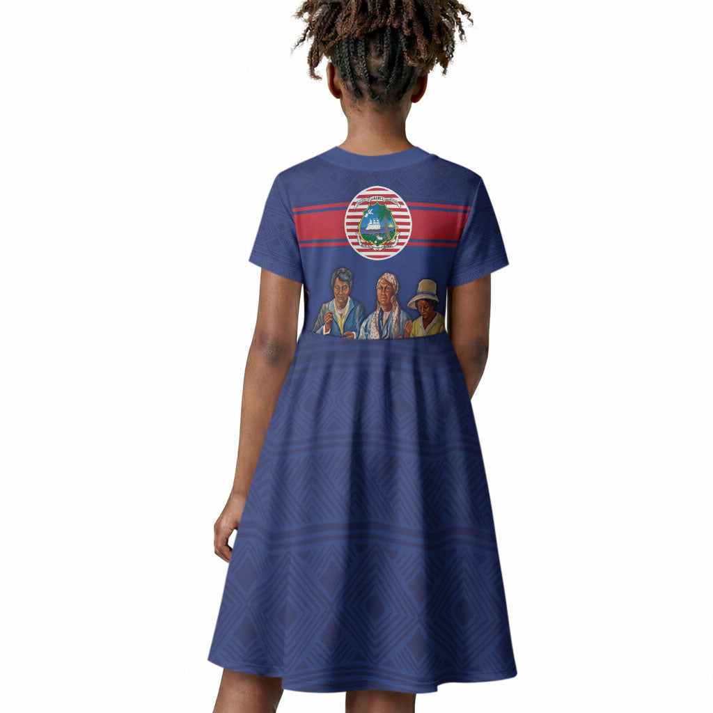 Liberia Flag Day Kid Short Sleeve Dress Lone Star Heritage Pride