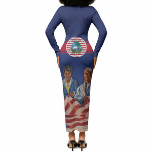 Liberia Flag Day Long Sleeve Bodycon Dress Lone Star Heritage Pride
