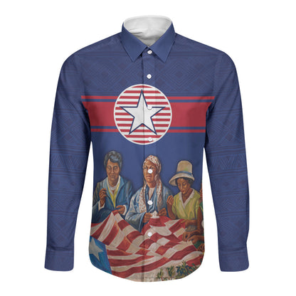 Liberia Flag Day Long Sleeve Button Shirt Lone Star Heritage Pride