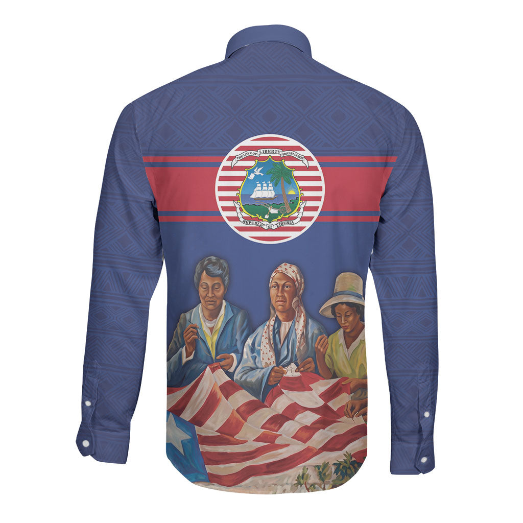 Liberia Flag Day Long Sleeve Button Shirt Lone Star Heritage Pride