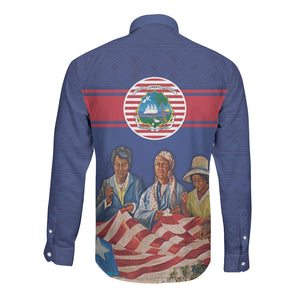 Liberia Flag Day Long Sleeve Button Shirt Lone Star Heritage Pride