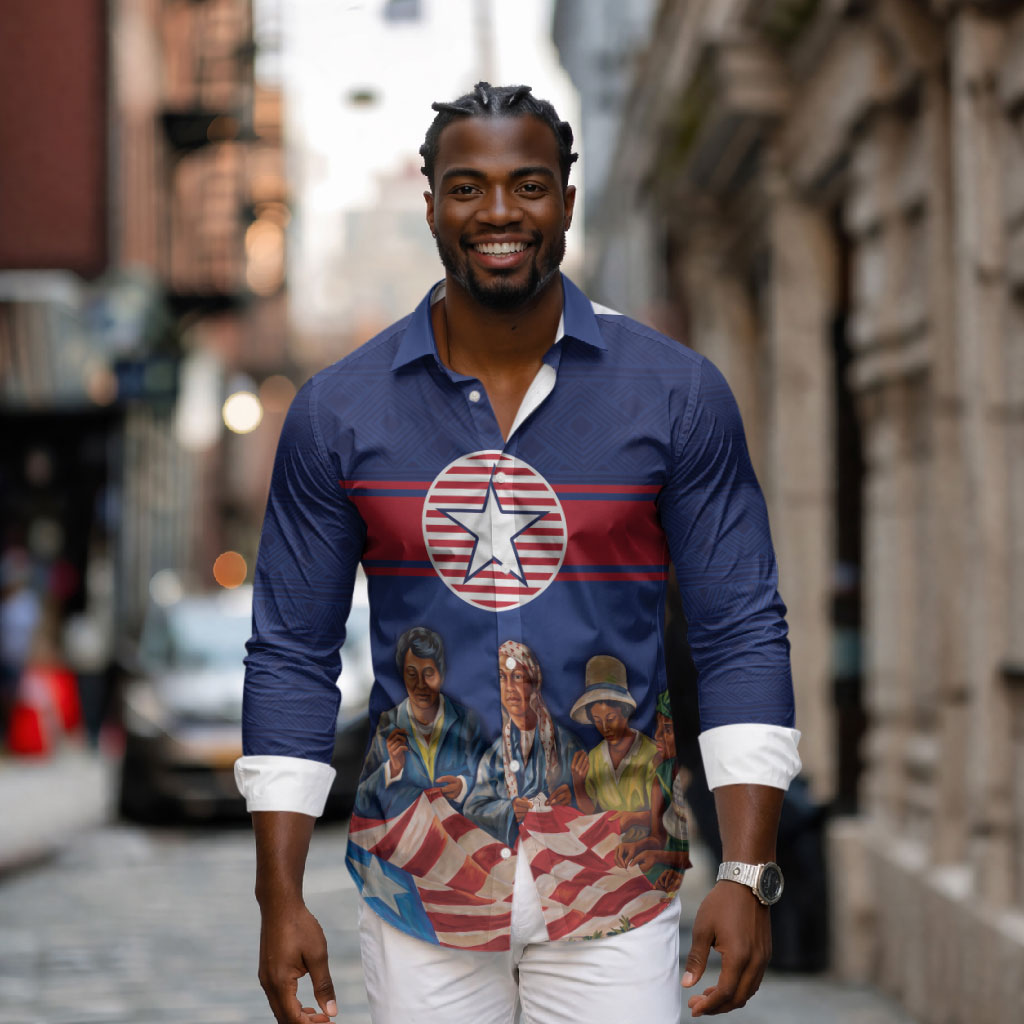 Liberia Flag Day Long Sleeve Button Shirt Lone Star Heritage Pride