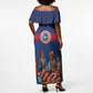 Liberia Flag Day Off Shoulder Maxi Dress Lone Star Heritage Pride