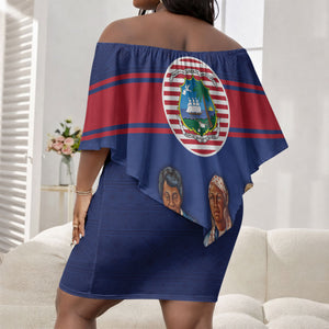 Liberia Flag Day Off Shoulder Short Dress Lone Star Heritage Pride