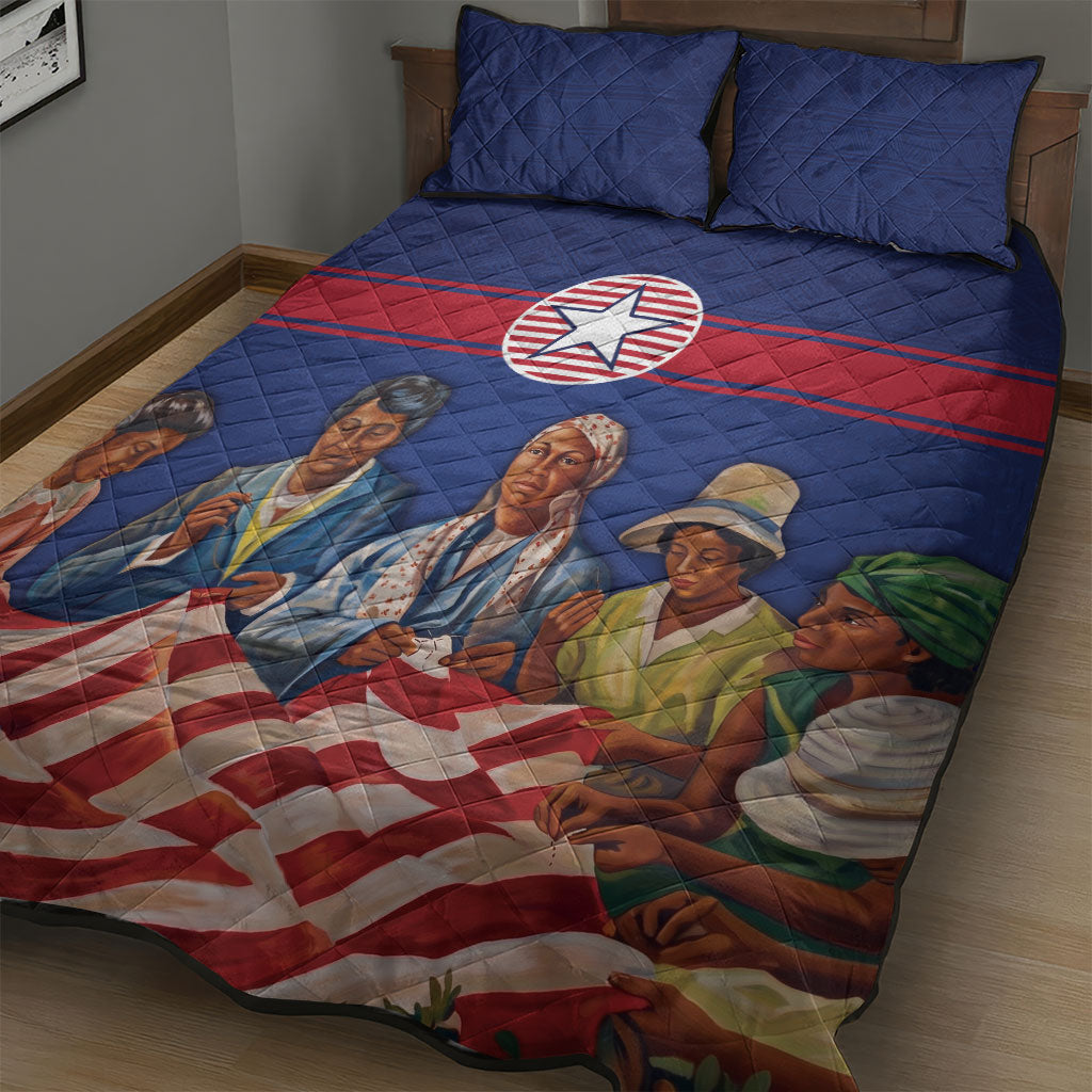 Liberia Flag Day Quilt Bed Set Lone Star Heritage Pride
