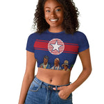 Liberia Flag Day Raglan Cropped T shirt Lone Star Heritage Pride