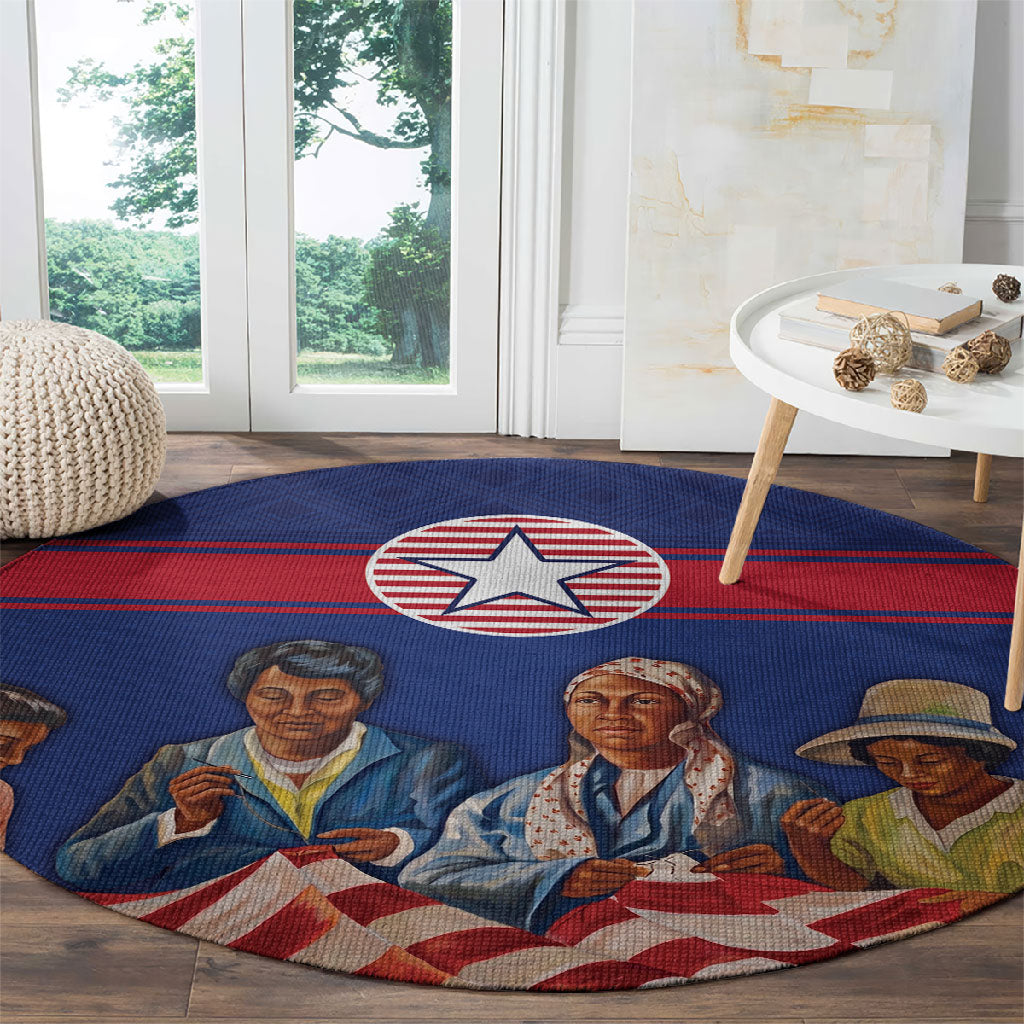 Liberia Flag Day Round Carpet Lone Star Heritage Pride