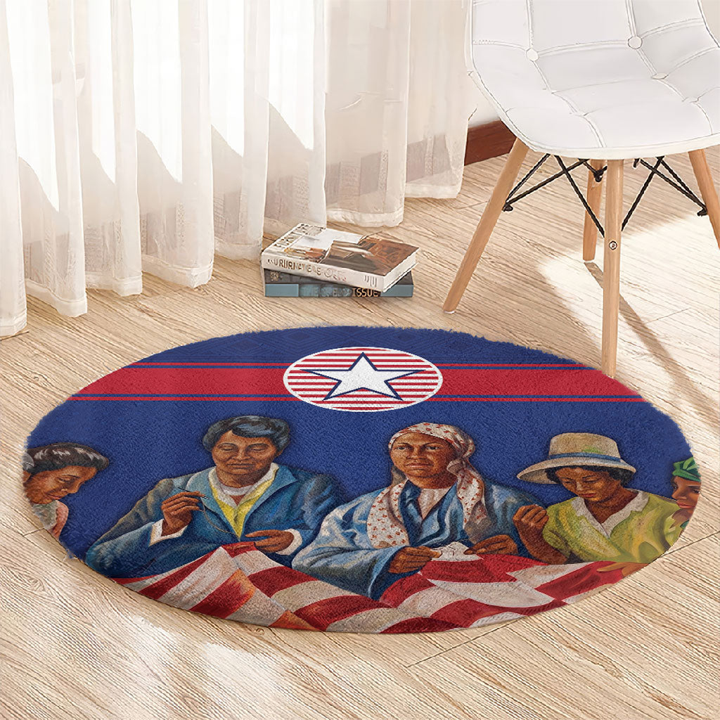 Liberia Flag Day Round Carpet Lone Star Heritage Pride