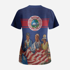 Liberia Flag Day Scrub Top Lone Star Heritage Pride