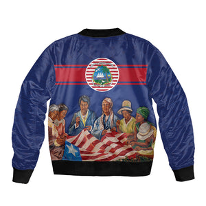 Liberia Flag Day Sleeve Zip Bomber Jacket Lone Star Heritage Pride