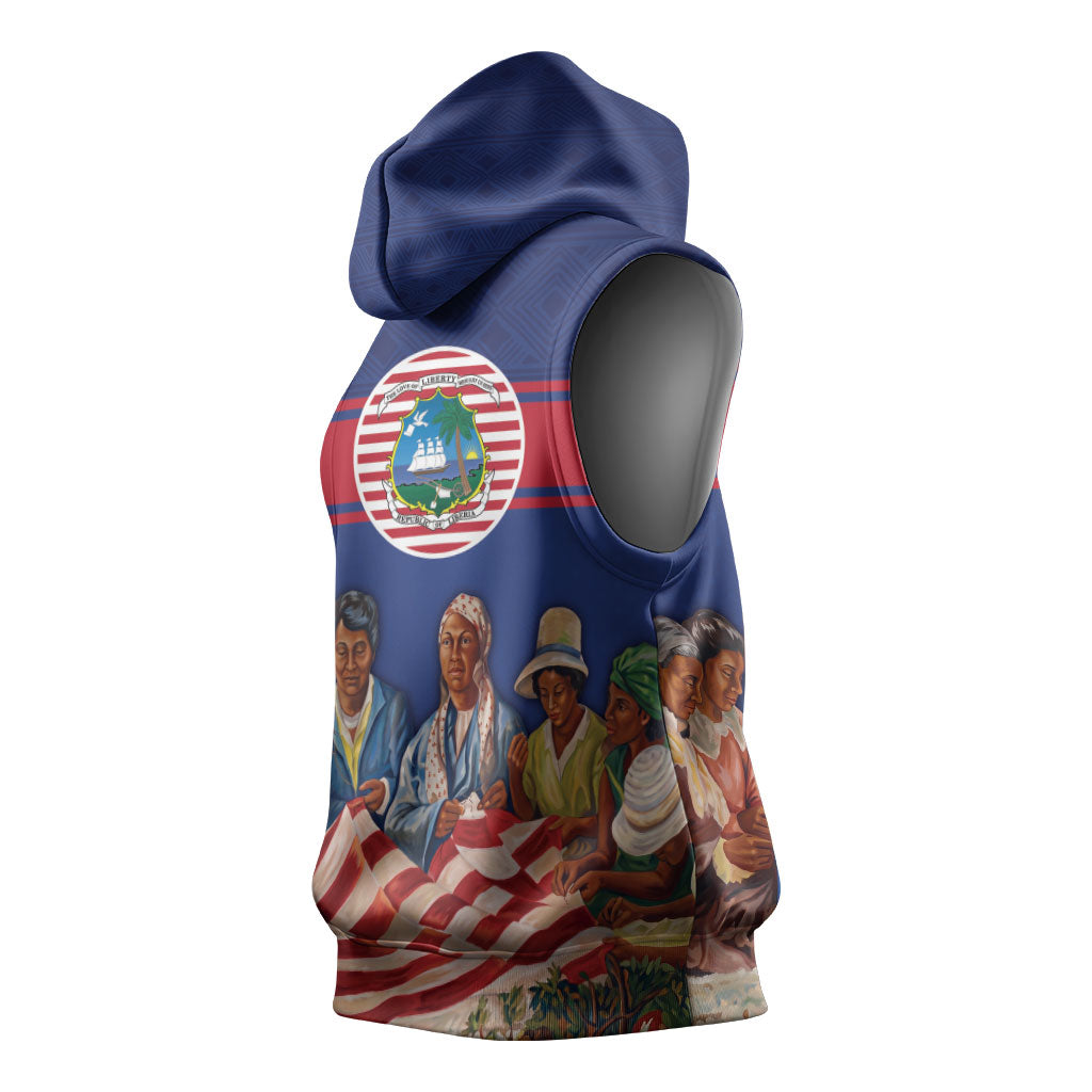 Liberia Flag Day Sleeveless Hoodie Lone Star Heritage Pride