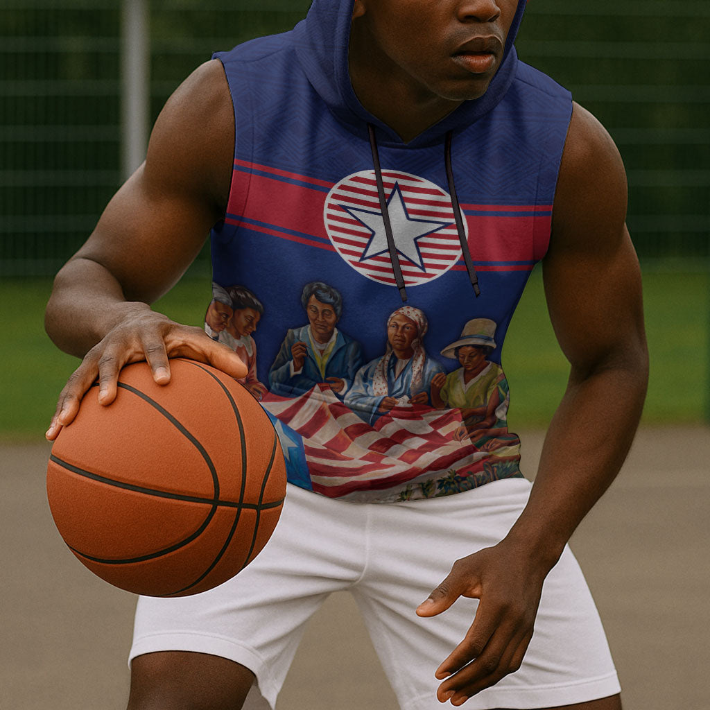 Liberia Flag Day Sleeveless Hoodie Lone Star Heritage Pride