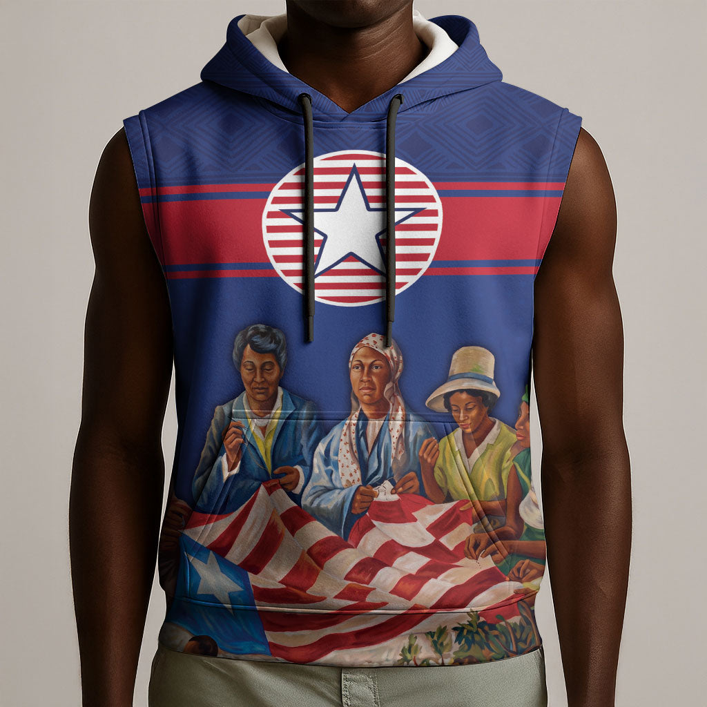 Liberia Flag Day Sleeveless Hoodie Lone Star Heritage Pride
