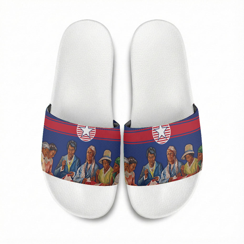 Liberia Flag Day Slide Sandals Lone Star Heritage Pride