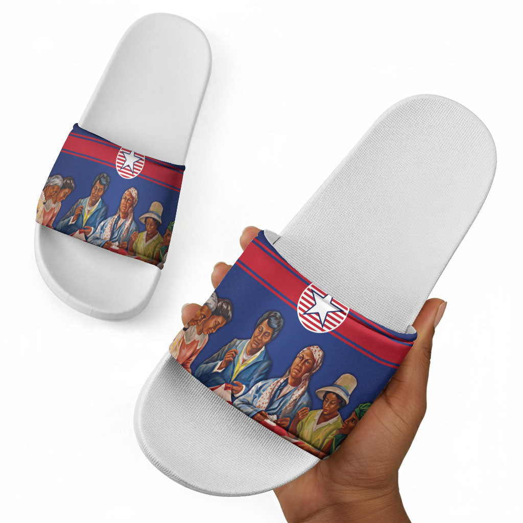 Liberia Flag Day Slide Sandals Lone Star Heritage Pride