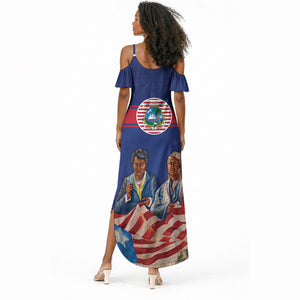 Liberia Flag Day Summer Maxi Dress Lone Star Heritage Pride