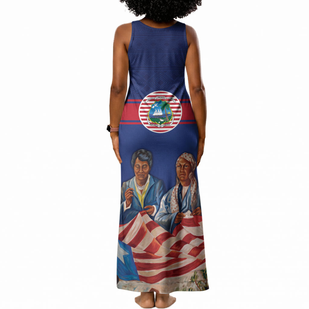 Liberia Flag Day Tank Maxi Dress Lone Star Heritage Pride