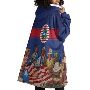 Liberia Flag Day Wearable Blanket Hoodie Lone Star Heritage Pride
