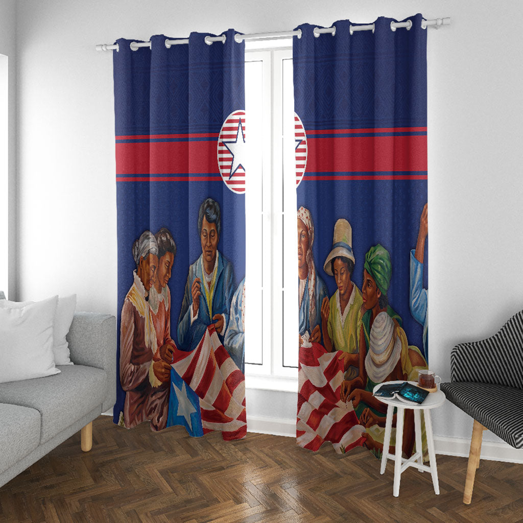 Liberia Flag Day Window Curtain Lone Star Heritage Pride